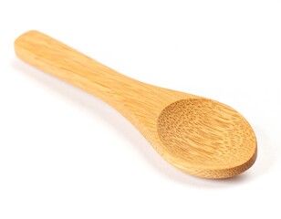 Small wooden spoon on white background