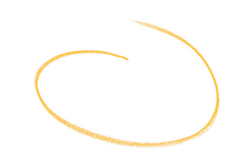 Hand drawn yellow pencil lines, circles, stripes and squiggly lines on a transparent background.