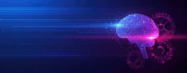 Abstract representation of a brain and technology.