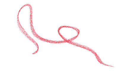 Hand drawn red pencil lines, circles, stripes and squiggly lines on transparent background.