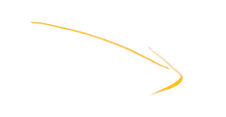 Hand drawn yellow pencil lines, circles, stripes and squiggly lines on a transparent background.