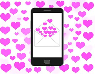 Smartphone displaying a love letter