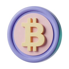 Obraz premium Bitcoin cryptocurrency symbol isolated on white background