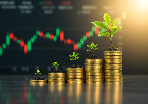 Dynamic growth and investment strategies in modern finance showcasing successful business development market analysis digital currency and wealth management