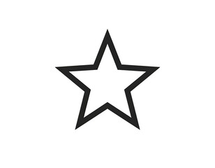 A simple, outlined star design in gray, with a slight speckled border of multiple small colored dots