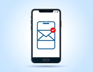 Smartphone displaying email notification