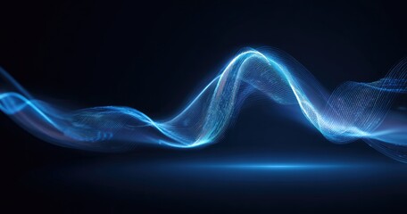 Abstract Blue Wave Design Background.