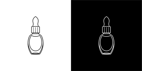 Outline illustration of a glass dropper bottle.