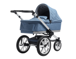 Stylish Baby Stroller Isolated on White – Modern Pram for Newborn Care and Parenting Concept