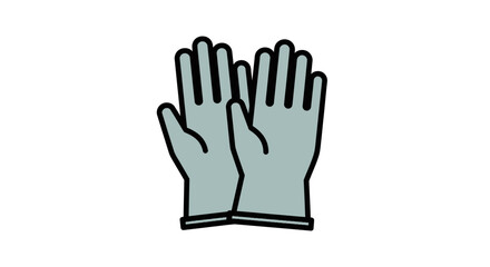 Obraz premium Pair of light blue working gloves or protective gloves with ribbed cuffs, isolated on a white background