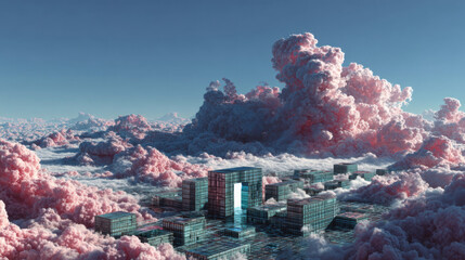 A pastel drawing illustration of Private Cloud