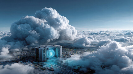 A pastel drawing illustration of Private Cloud