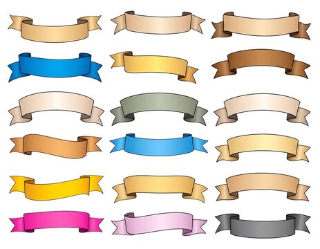 Collection of colorful ribbons