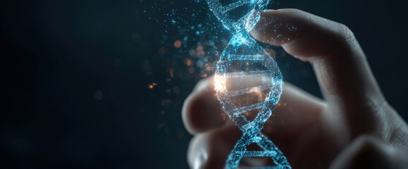 DNA Double Helix in Hand, Scientific Image.
