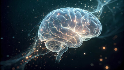 Fototapeta premium Human brain neural network futuristic technology ai artificial intelligence concept illustration 100