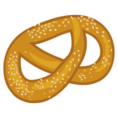 Covrigi Romanian pretzels flat color vector illustration template design