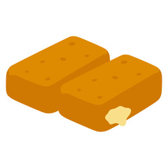 Smažený sýr Slovak fried cheese flat color vector illustration template design