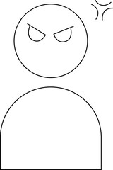 angry person icon with white background