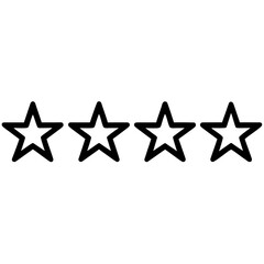 Five-star rating row, black minimal icons, Black Vector / Illustration Style