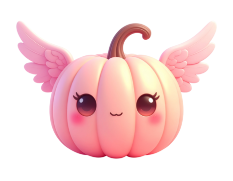 Pink Love Pumpkin with Wings