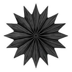 Obraz premium Thin lines forming a stylized starburst pattern on transparent background