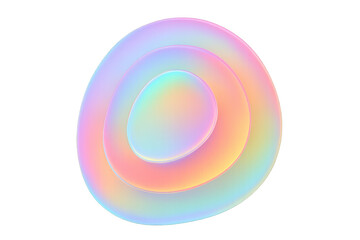 Holographic ovals illusion: vibrant gradient illustration in a simple composition