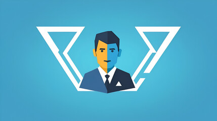 Triangle liar person polygonal symbol illustration, and similar icons. Liar Person is filled with triangles. Lowpoly liar person combined with randomized filled triangles.