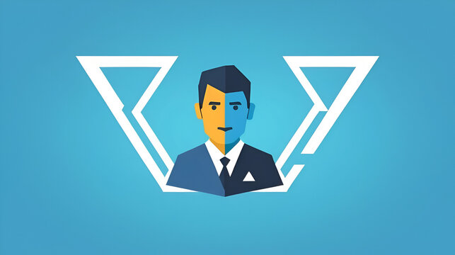 Triangle liar person polygonal symbol illustration, and similar icons. Liar Person is filled with triangles. Lowpoly liar person combined with randomized filled triangles.