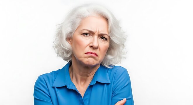 Displeased Senior Woman Portrait.