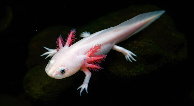 ajolote mexicano in aquarium