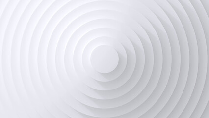 Abstract 3D white background with concentric circles pattern