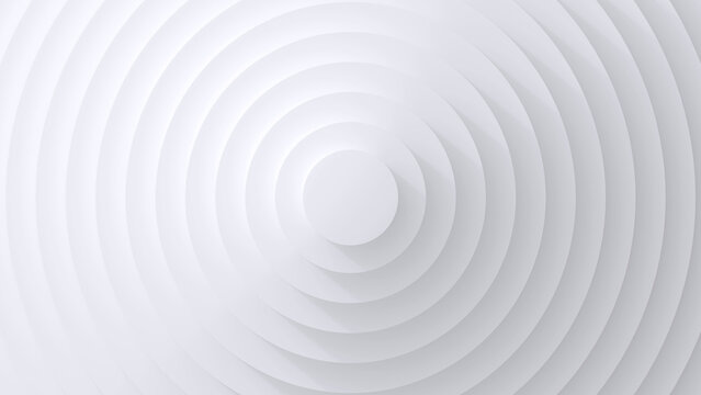 Abstract 3D white background with concentric circles pattern