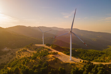 Renewable wind power farm, environmental protection innovation ecosystem electricity generator wind turbines with carbon neutral