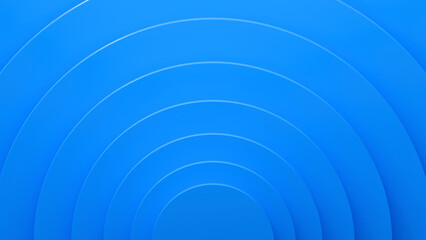 Abstract 3D blue background with concentric circles and copy space