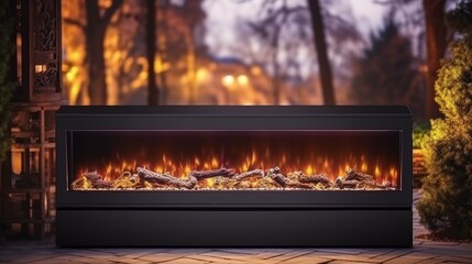 Elegant Ambient Electric Fireplace with Realistic Ember Flames for Outdoor Relaxation and Comfort