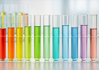 test tubes with colorful liquid