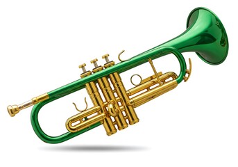 Obraz premium Green trumpet isolated on white