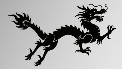 Dragon silhouette, dragon soaring into the sky