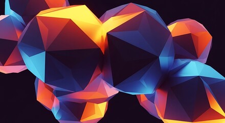 Obraz premium Geometric composition with warm and cool lighting in modern style