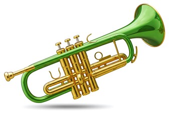 Fototapeta premium Green trumpet isolated