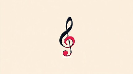 Fototapeta premium A stylized treble clef in black and red