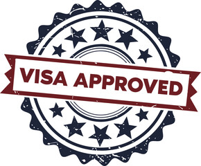 Visa Approved Label — Retro Grunge Circular Sign for Travel Documents