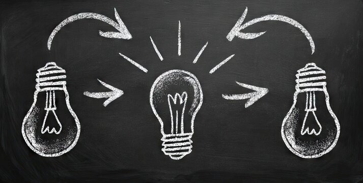 Creative Idea Generation Process with Light Bulbs. - Powered by Adobe