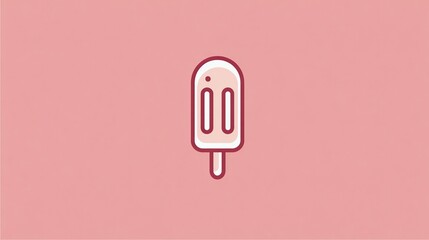 Simple, outlined popsicle graphic on a light pink background
