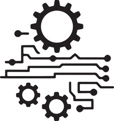 Obraz premium Intricate Gear and Circuit Board Design Illustrating Technology, Engineering, and Innovation