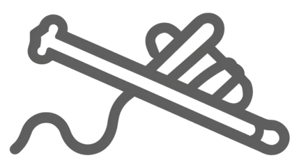 Gray Stick Figure Object With Curved Line