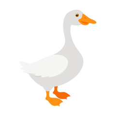 White Goose with Orange Beak Colored Icon