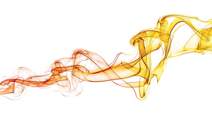 Abstract Swirling Orange and Yellow Smoke Design on Black Background