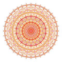 Intricate Red Orange Mandala Design circular pattern