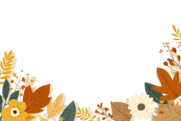 Autumnal Floral Border Design